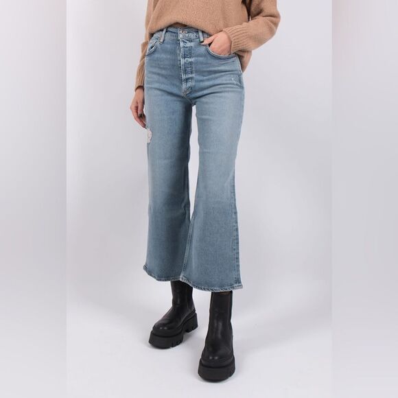 CITIZENS OF HUMANITY JEANS SACHA HIGH RISE WIDE LEG CROP SEMITROPIC